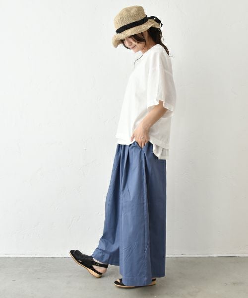 hagumu｜ストレッチツイルワイドタックパンツ [[83062181]][C]