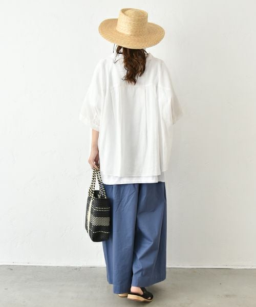 hagumu｜ストレッチツイルワイドタックパンツ [[83062181]][C]