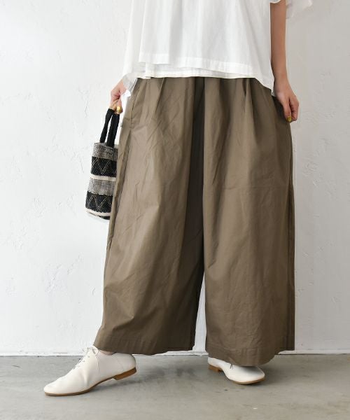 hagumu｜ストレッチツイルワイドタックパンツ [[83062181]][C]