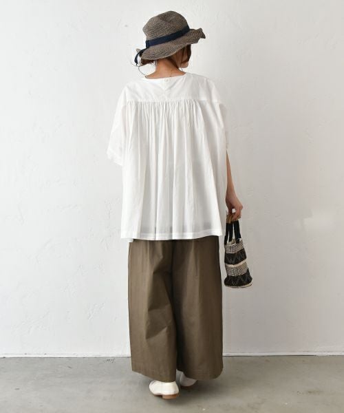 hagumu｜ストレッチツイルワイドタックパンツ [[83062181]][C]