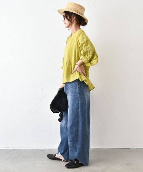 HUMS｜袖レース切替プルオーバー [[RNK-2564]][C]