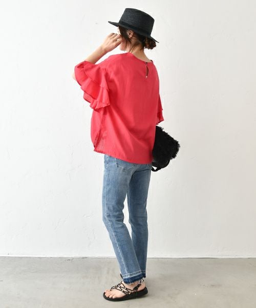 HUMS｜リネン混袖ティアードプルオーバー [[RNK-2565]][C]