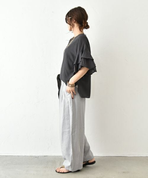 HUMS｜リネン混袖ティアードプルオーバー [[RNK-2565]][C]