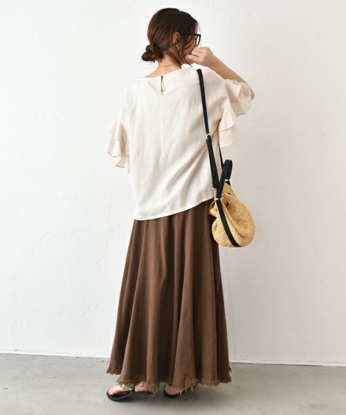 HUMS｜リネン混袖ティアードプルオーバー [[RNK-2565]][C]