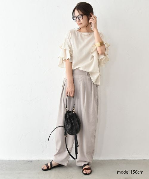 HUMS｜リネン混袖ティアードプルオーバー [[RNK-2565]][C]