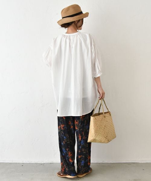 SETTEN｜ヘムラウンドギャザーブラウス [[SET-4010]][C]