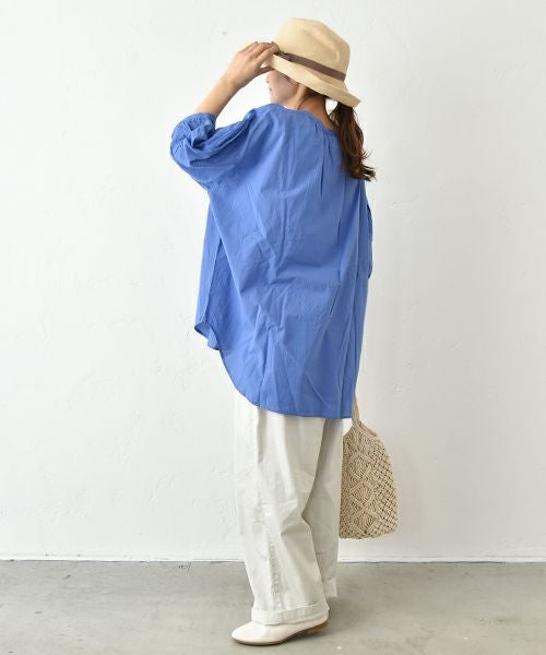 SETTEN｜ヘムラウンドギャザーブラウス [[SET-4010]][C]