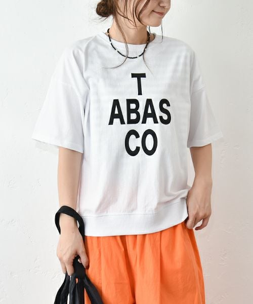 eka::｜5分袖ロゴプリントTee [[1611852]][C]