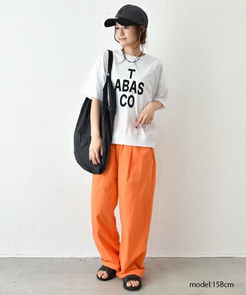 eka::｜5分袖ロゴプリントTee [[1611852]][C]