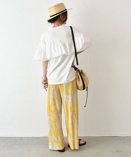 HUMS｜カラーペイント柄プリーツパンツ [[RNK-25610]][C]