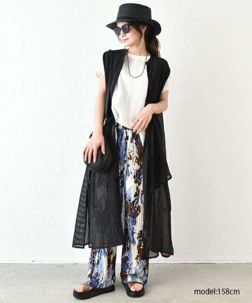 HUMS｜カラーペイント柄プリーツパンツ [[RNK-25610]][C]