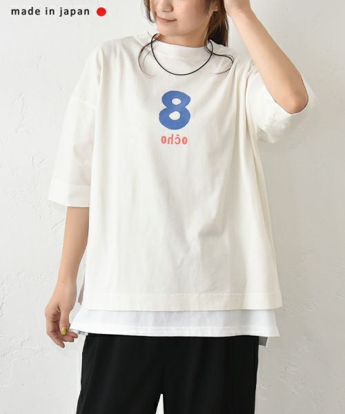 her.｜ライト天竺 五分袖8プリントTee [[7253C-927]][C]