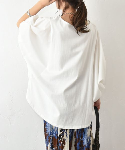 HUMS｜袖布帛ドルマンカットソー [[50098152]][C]