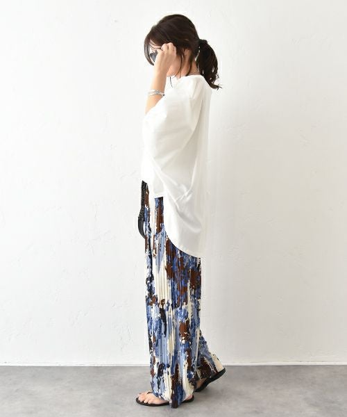 HUMS｜袖布帛ドルマンカットソー [[50098152]][C]