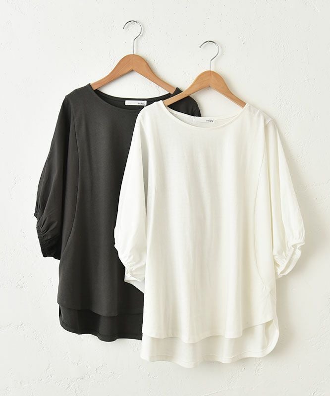 HUMS｜袖布帛ドルマンカットソー [[50098152]][C]