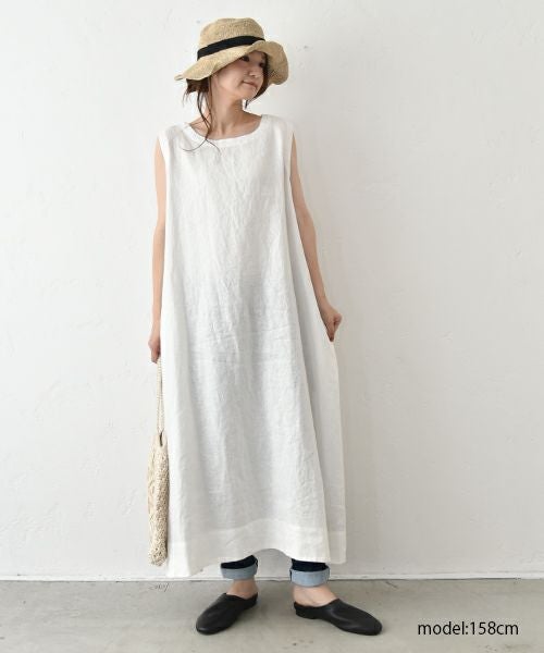 08Mab｜リネンノースリーブワンピース [[CF-525HF1184op]][C]
