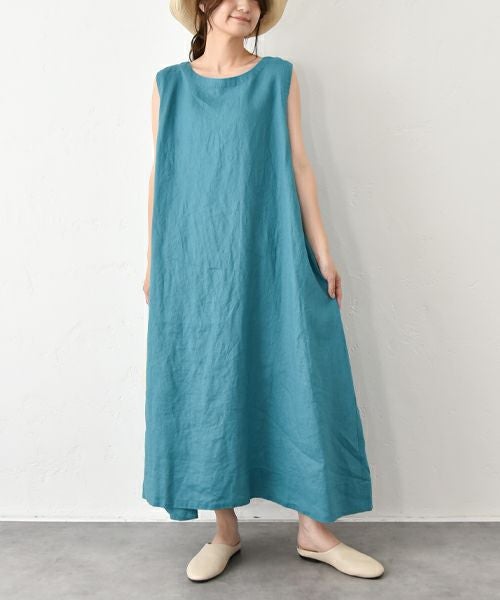 08Mab｜リネンノースリーブワンピース [[CF-525HF1184op]][C]