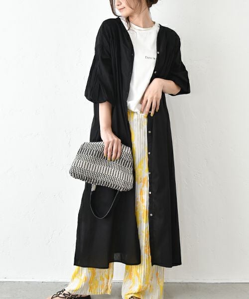 HUMS｜タックギャザーシャツワンピース [[WOA2583]][C]