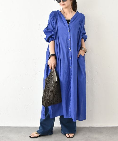 HUMS｜タックギャザーシャツワンピース [[WOA2583]][C]