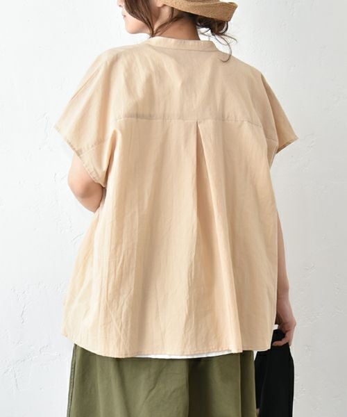 No18｜バンドカラーギャザーブラウス [[10523]][C]