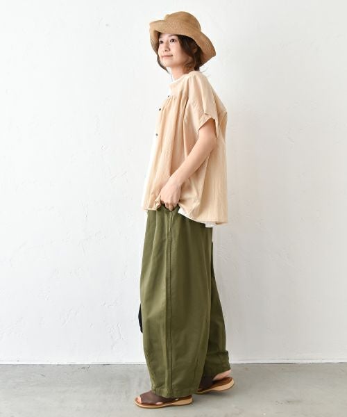 No18｜バンドカラーギャザーブラウス [[10523]][C]