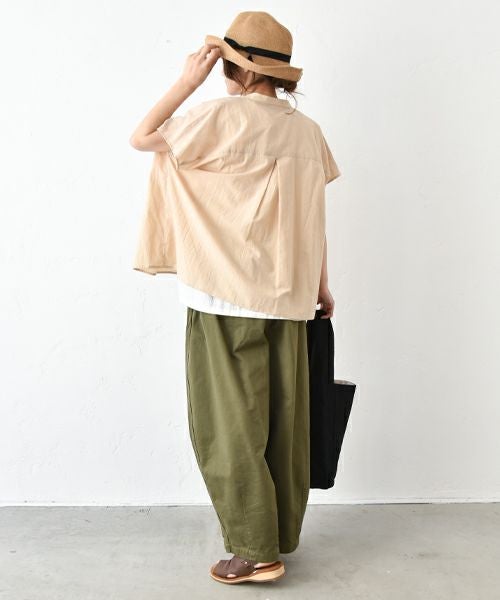 No18｜バンドカラーギャザーブラウス [[10523]][C]