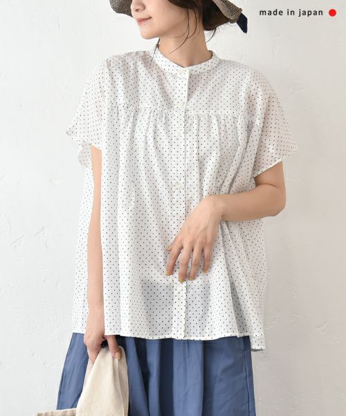 No18｜ドットギャザーブラウス [[30523]][C]