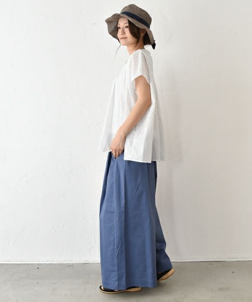 No18｜ドットギャザーブラウス [[30523]][C]