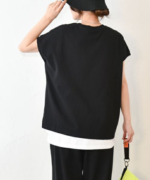 Our.｜フレンチ袖リブ付きカットソー [[C-9036]][C]