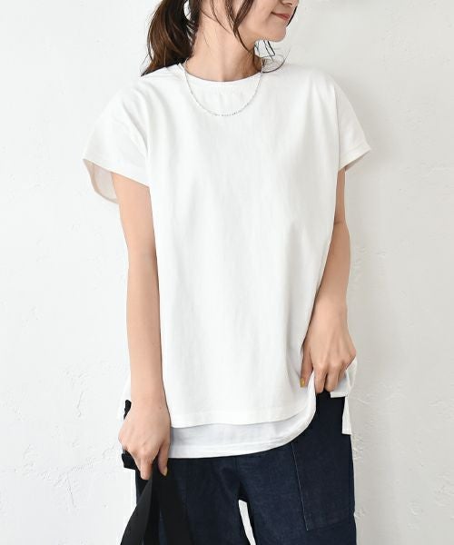 Our.｜フレンチ袖リブ付きカットソー [[C-9036]][C]