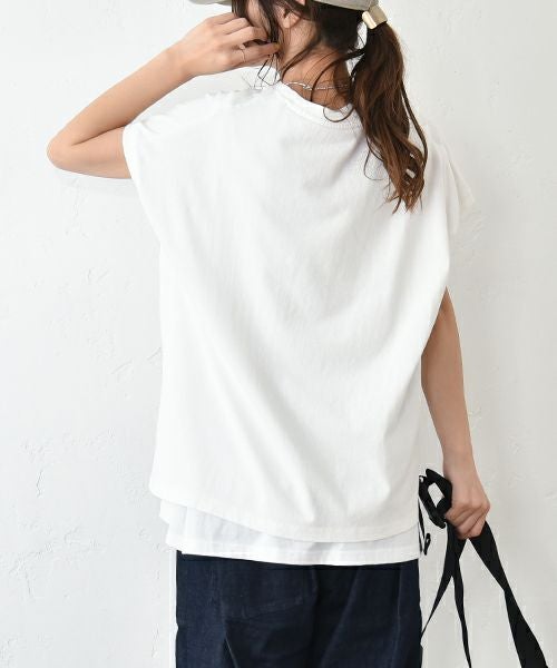 Our.｜フレンチ袖リブ付きカットソー [[C-9036]][C]