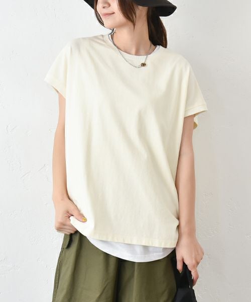 Our.｜フレンチ袖リブ付きカットソー [[C-9036]][C]