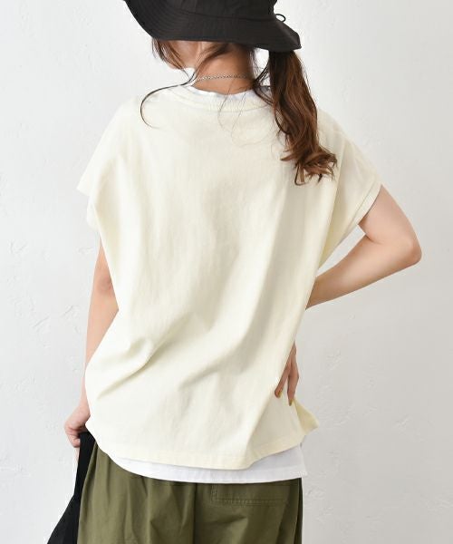 Our.｜フレンチ袖リブ付きカットソー [[C-9036]][C]