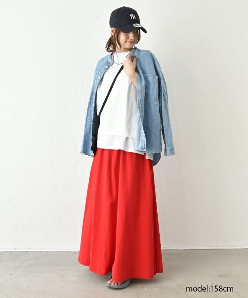 Our.｜カット素材ギャザースカート [[C-9037]][C]