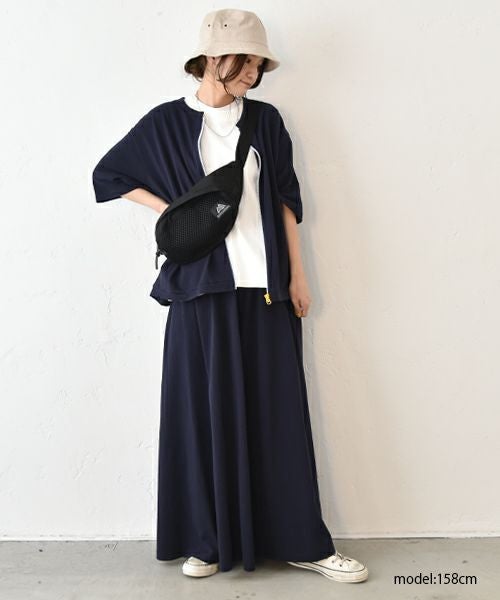 Our.｜スライダー配色 6分袖ジップカーデ [[C-9041]][C]