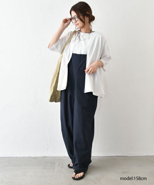 Our.｜スライダー配色 6分袖ジップカーデ [[C-9041]][C]