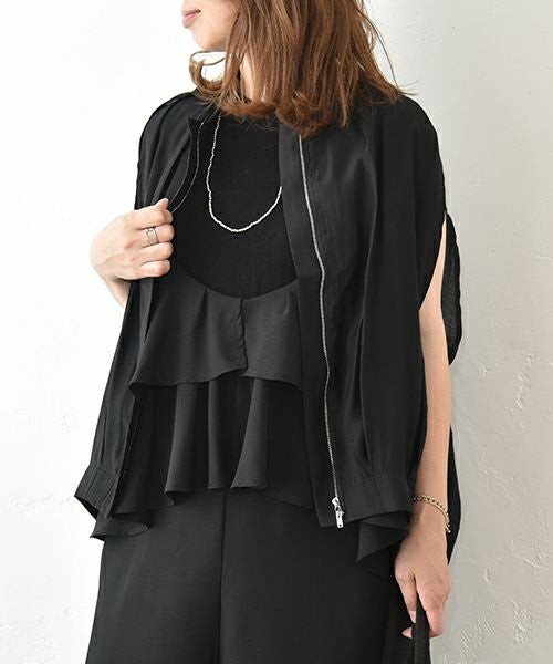 HUMS｜フレンチスリーブジップアップベスト [[HUM-061]][C]