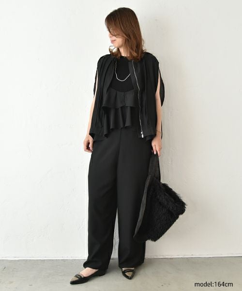 HUMS｜フレンチスリーブジップアップベスト [[HUM-061]][C]