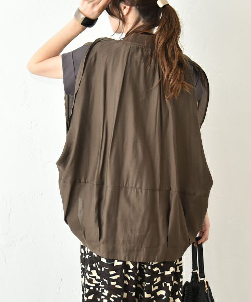 HUMS｜フレンチスリーブジップアップベスト [[HUM-061]][C]