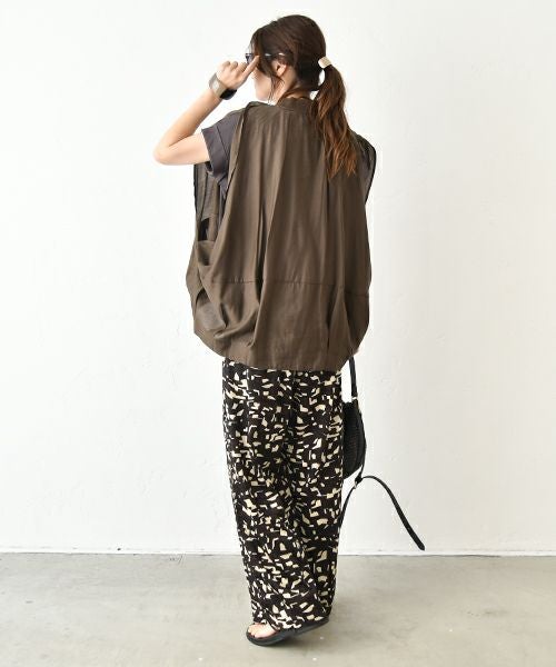 HUMS｜フレンチスリーブジップアップベスト [[HUM-061]][C]