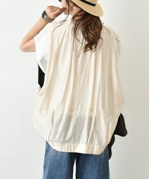 HUMS｜フレンチスリーブジップアップベスト [[HUM-061]][C]