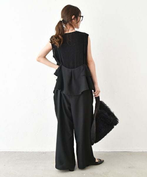 HUMS｜フリルデザインサロペットパンツ [[HUM-062]][C]