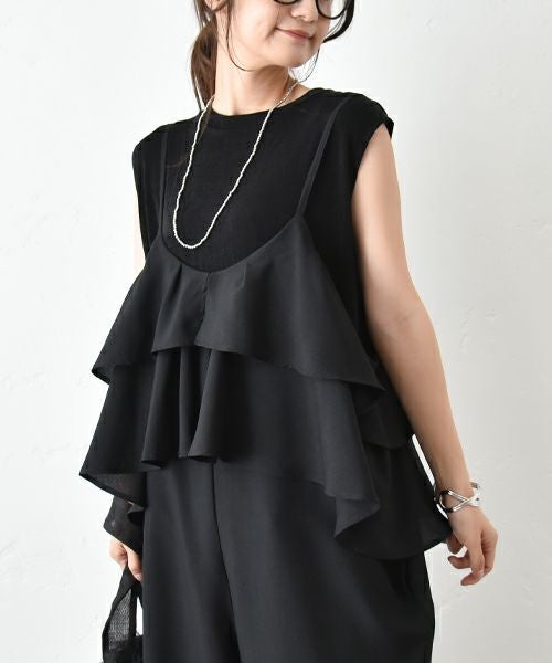 HUMS｜フリルデザインサロペットパンツ [[HUM-062]][C]