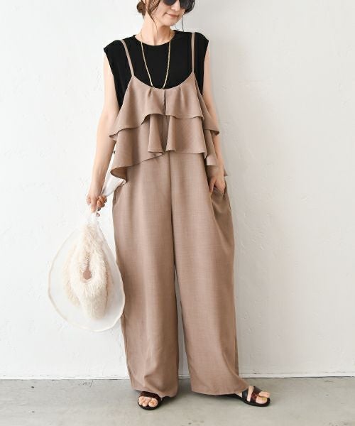 HUMS｜フリルデザインサロペットパンツ [[HUM-062]][C]