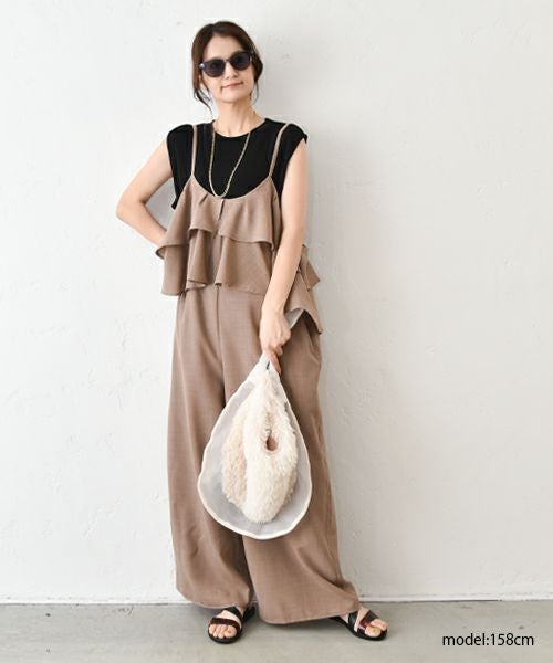 HUMS｜フリルデザインサロペットパンツ [[HUM-062]][C]