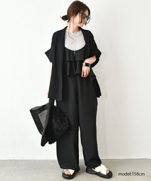 HUMS｜フリルデザインサロペットパンツ [[HUM-062]][C]