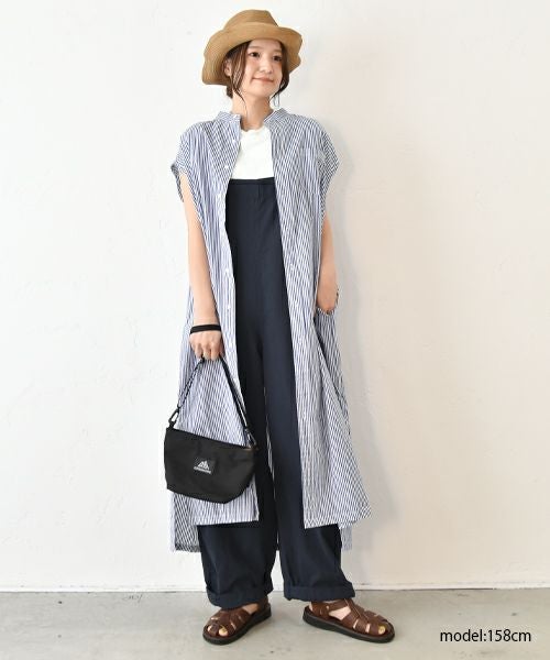 Our.｜ノースリーブ　ストライプワンピース [[131313H]][C]