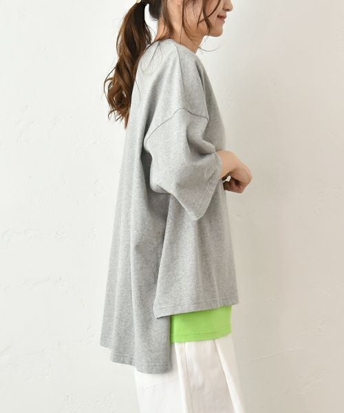 Our.｜サンドスリット入り　6分袖カットソー [[131315H]][C]