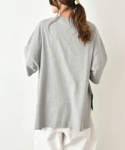 Our.｜サンドスリット入り　6分袖カットソー [[131315H]][C]