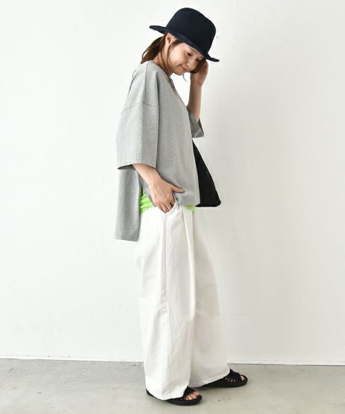 Our.｜サンドスリット入り　6分袖カットソー [[131315H]][C]